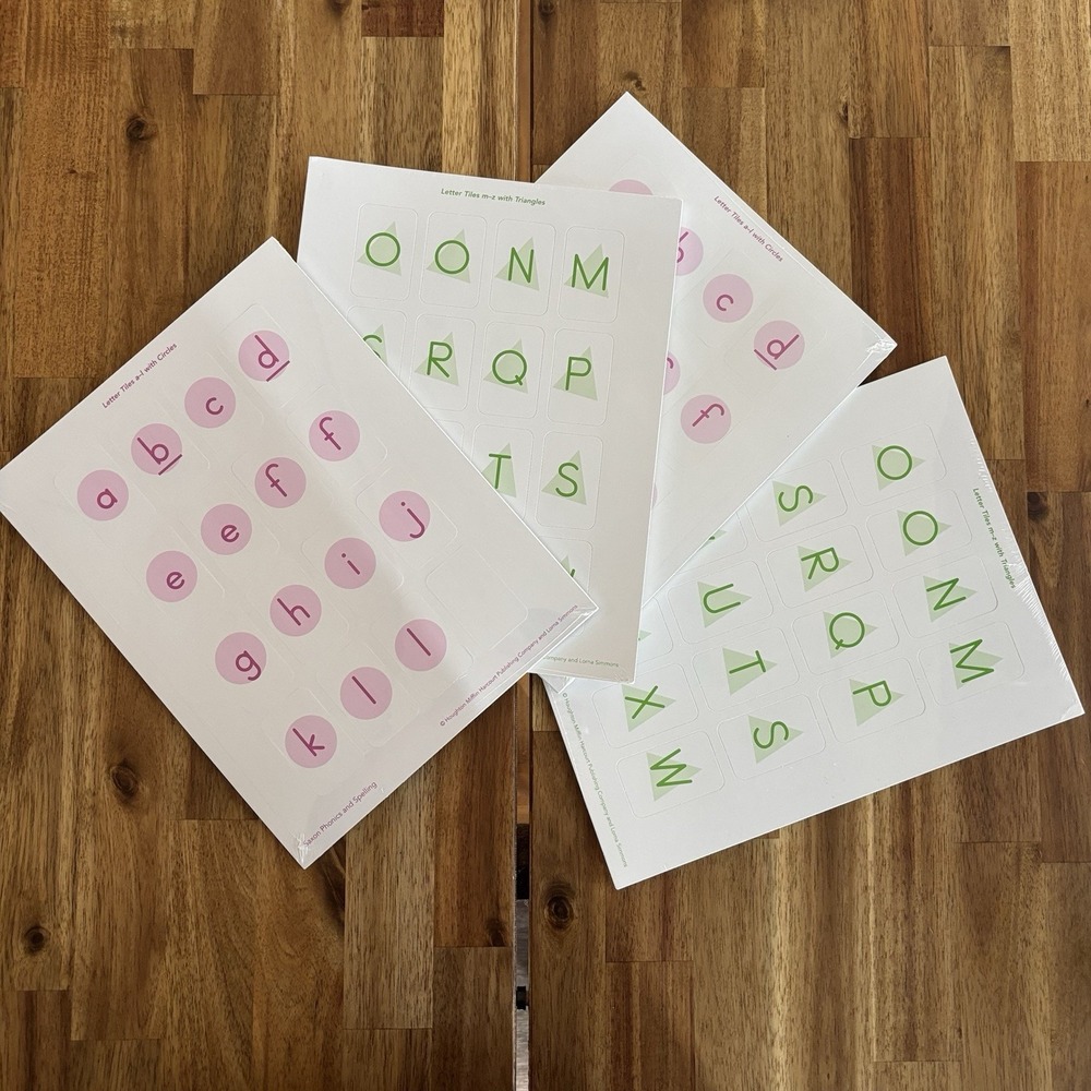 LOT OF 4 SAXON PHONICS & SPELLING LETTER SETS / ALPHABET TILES /  NEW & SEALED